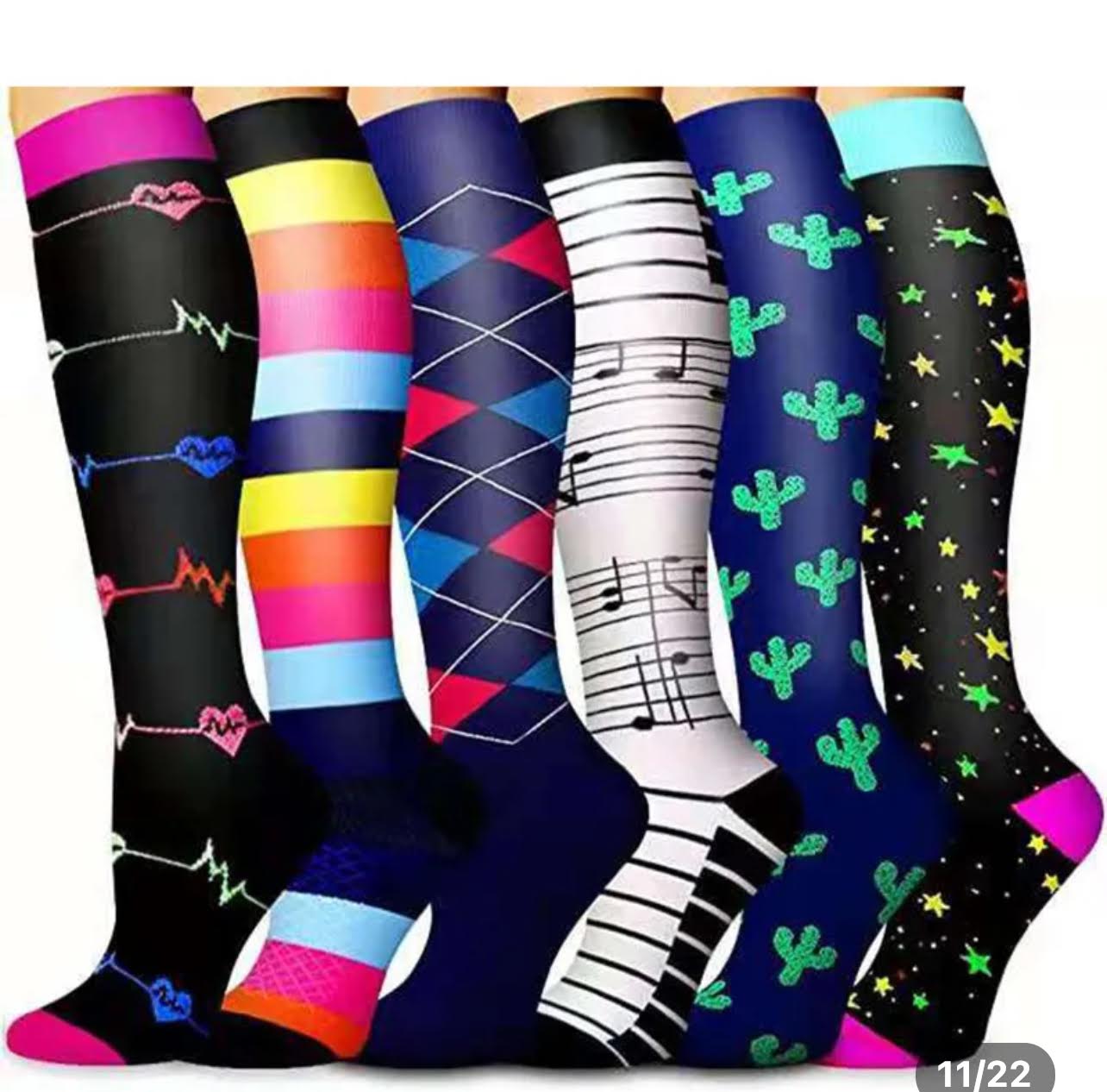 Compression Socks – 6 Pair Knee-High Support Socks | LOYALLUX
