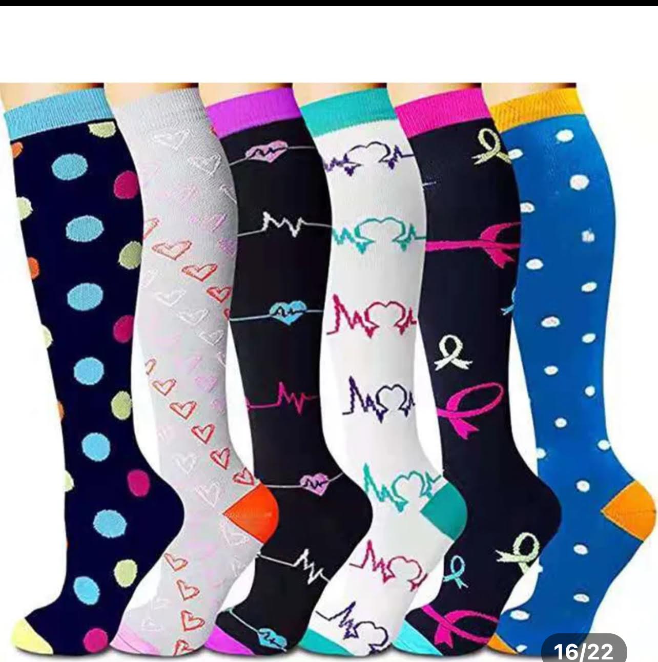 Compression Socks – 6 Pair Knee-High Support Socks | LOYALLUX