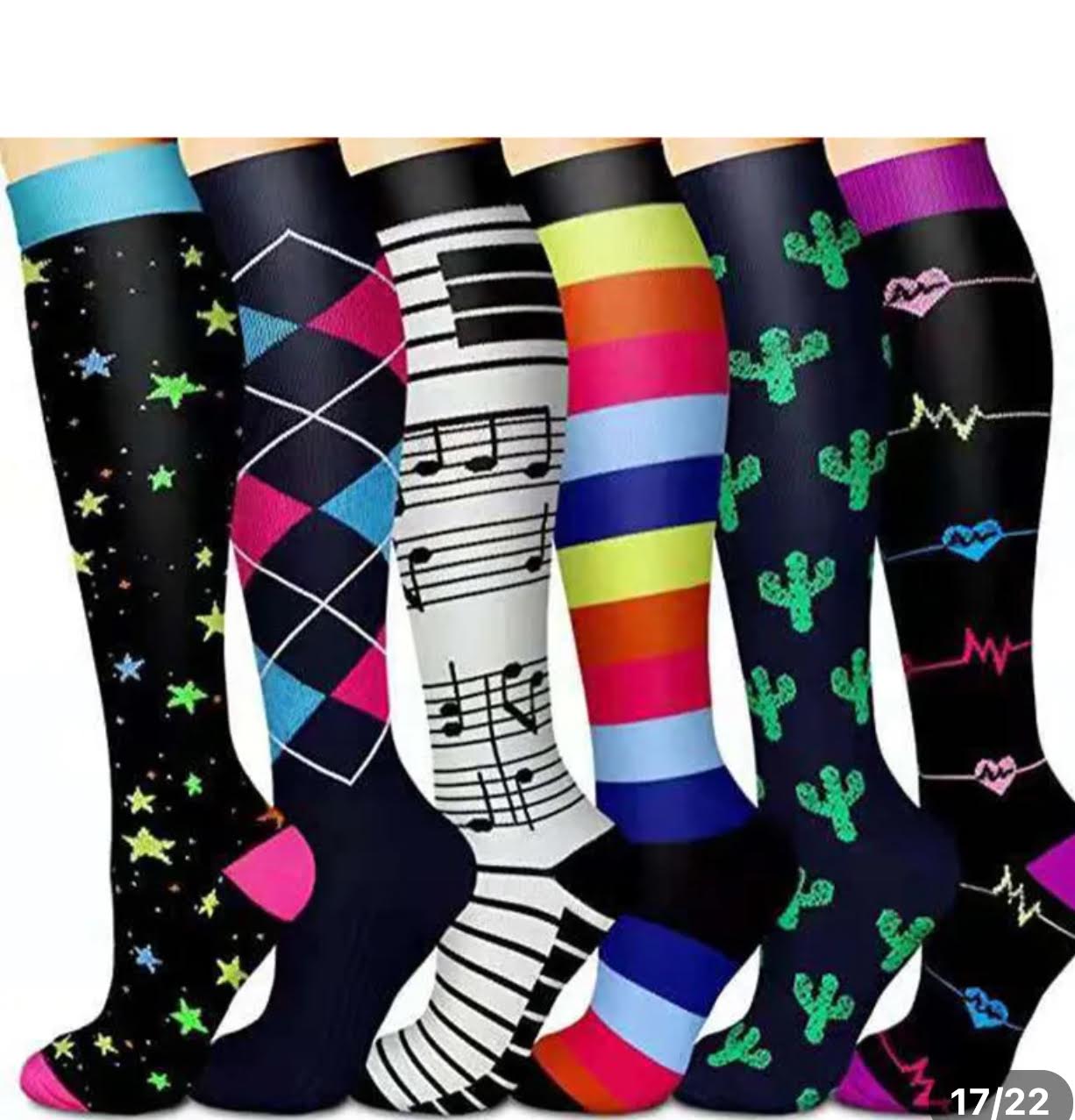 Compression Socks – 6 Pair Knee-High Support Socks | LOYALLUX