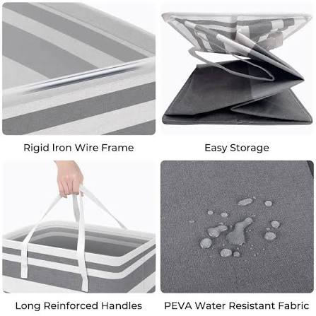 LOYALLUX Waterproof  Foldable Laundry Basket with Handles