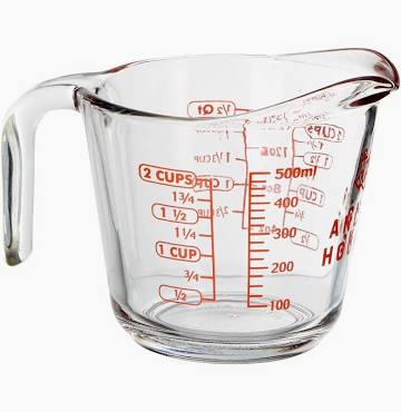 Anchor Hocking  glass measuring cup with measurement markings 